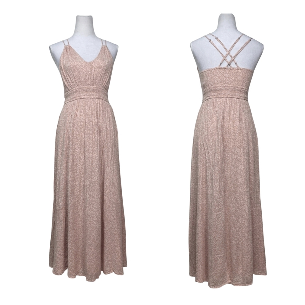 Abercrombie & Fitch Peach Maxi Dress Spagetti Straps wPockets Size XS
